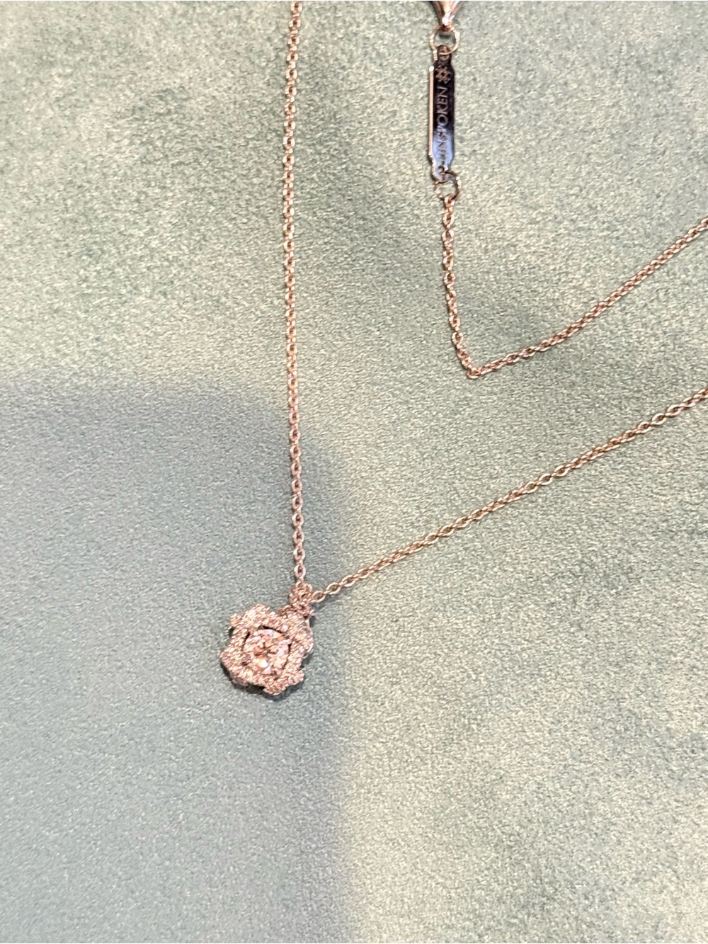 Delicate Rose Gold Floral Pendant Necklace by Unknown Brand